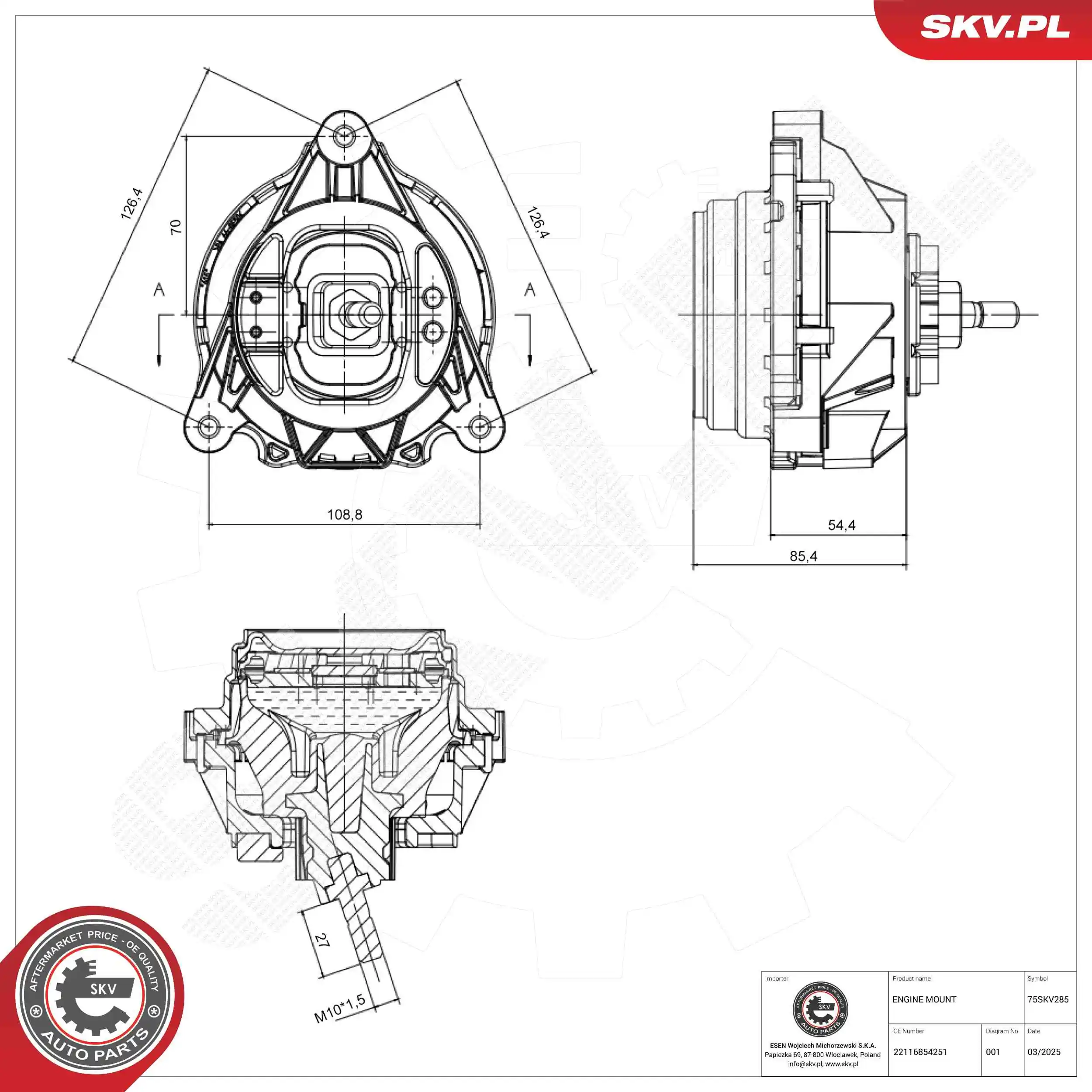 Mounting, engine